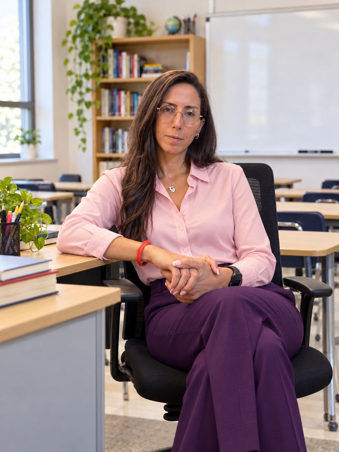 Lara Khneisser, certified New Generation NLP practitioner and founder of AieLEAD, in a classroom